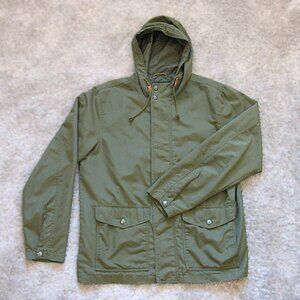 Old Navy Men's Full Zip Snap Front Light Weight Hooded Army Jacket Green Large